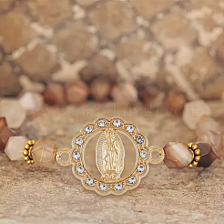 Dijes de conector de aleación de religión con rhinestone de cristal&nbsp;FIND-WH0416-94