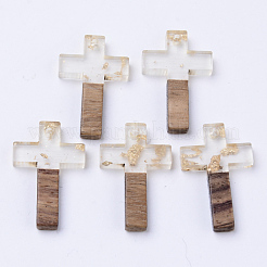 Pendentifs en bois de résine et de noyer&nbsp;X-RESI-N025-012A-A01