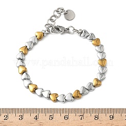 Bracelets à maillons en hématite synthétique non magnétique en forme de cœur pour femmes&nbsp;BJEW-Z148-07P-02