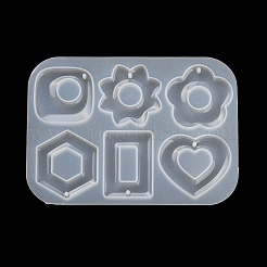 Blumen-Herz-Sechseck-DIY-Anhänger-Silikonform&nbsp;DIY-E072-04B