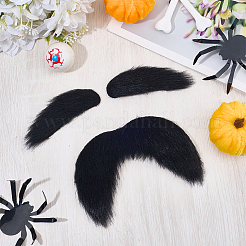 Tessuto di peluche simulato 2 barba e 2 paia di sopracciglia&nbsp;AJEW-GF0012-33