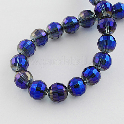 Chapelets de perles en verre électroplaqué&nbsp;X-EGLA-R041-8mm-05