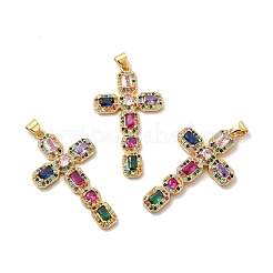 Placage en rack pendentifs en zircone cubique micro pavés en laiton écologiques&nbsp;KK-A177-05G