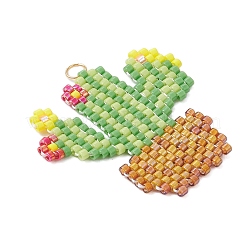 Pendentifs cactus en perles de verre&nbsp;PALLOY-MZ00898-02