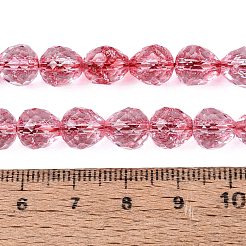 Brins de perles de verre transparentes craquelées&nbsp;GLAA-N068-04A-09