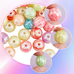 60 pièce de perles acryliques plaquées de couleur AB&nbsp;SACR-SC0001-40