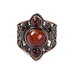 Natürliche Karneol Retro-Fingerringe&nbsp;RJEW-B067-01R-14