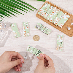 12 carte de présentation anti-nœuds en polyester imprimé de fleurs&nbsp;CDIS-OC0001-14A