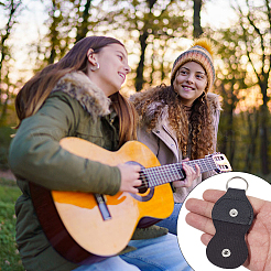 1 Stück Aufbewahrungsbox für Gitarrenplektren aus PU-Leder&nbsp;OFST-CL0001-12