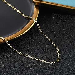 Collares de cadena con baño de latón y detalles en forma de rejilla para mujer&nbsp;LS-NJEW-H049-04G