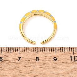 Offene Manschettenringe aus Messing und Emaille&nbsp;RJEW-P183-04G-M