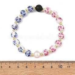 Handgefertigte Armbänder aus bedruckten Porzellanperlen&nbsp;BJEW-JB14222