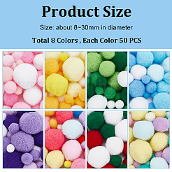 8 Satz 8 Farben Polyester-Balldekoration&nbsp;FIND-PH0021-33