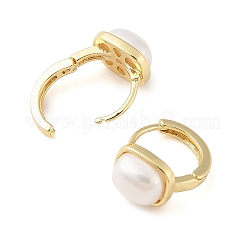 Orecchini a cerchio rettangolari in ottone da donna&nbsp;EJEW-F346-05G