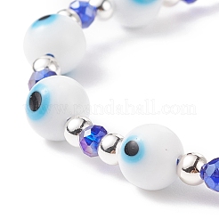 Malocchio di lampwork e braccialetto di perline intrecciate di vetro&nbsp;BJEW-TA00157