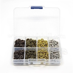 1 400-Box PC-Mischfarbe Blume tibetischen Stil Perlen Spacer&nbsp;TIBEB-X0020-NR-B