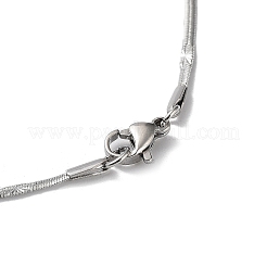 Collane a catena piatta a serpente in acciaio inossidabile 304 anti-ossidazione per le donne&nbsp;LS-NJEW-D058-03P