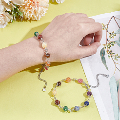 2 Stück runde Armbänder aus natürlichen Edelsteinperlen für Damen&nbsp;BJEW-UN00018