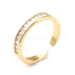 Bague de manchette ouverte en zircone cubique transparente pour femme&nbsp;RJEW-C018-01G
