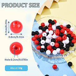 30g 3 couleurs perles acryliques opaques&nbsp;MACR-YW0003-44A