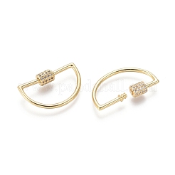 Messing Micro Pave Zirkonia Schraube Karabiner Schloss Charms&nbsp;ZIRC-I031-14G