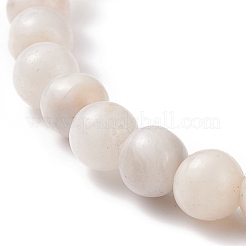 Braccialetto elasticizzato con perline rotonde in agata pazza naturale&nbsp;BJEW-JB08643