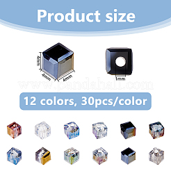 360 pièces 12 couleurs galvanoplastie perles de verre&nbsp;EGLA-DC0001-14A