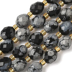 Naturschneeflocke Obsidian Perlen Stränge&nbsp;G-F809-A46-01