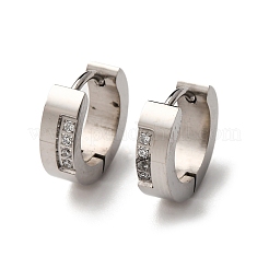 Pendientes de aro de acero inoxidable 304 con circonita cúbica&nbsp;EJEW-D331-11P