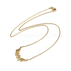 Collar con colgante de alas de mariposa y número 444 de acero inoxidable 201&nbsp;LS-NJEW-P332-01B-G