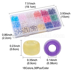 540 pz 18 colori perline di plastica&nbsp;KY-FS0001-13