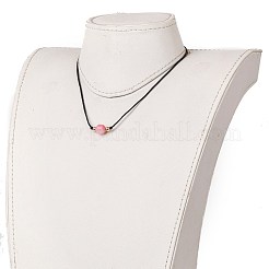 Collane con ciondolo in rodocrosite tinta naturale sfaccettata&nbsp;NJEW-JN03230-02