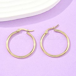 Boucles d'oreilles créoles en acier inoxydable 304 avec placage ionique (IP)&nbsp;X-EJEW-N0016-11G-D