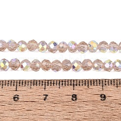 Brins de perles rondelles en verre transparent plaqué couleur AB&nbsp;EGLA-T029-4mm-10D