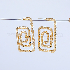 Orecchini a bottone in ottone a spirale rettangolare&nbsp;JB0708
