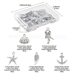 25 Stück 5 Stile Legierung Kristall Strass Anhänger&nbsp;FIND-FS0004-10
