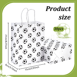 30 bolsa de mano de almacenamiento con estampado de fútbol de papel&nbsp;ABAG-PH0001-97B