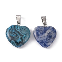 Pendentifs de pierres naturelles et synthétiques coeur&nbsp;X-G-Q438-M
