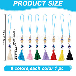 8 pz. Decorazioni pendenti in vetro trasparente a 8 colori&nbsp;HJEW-GO00022