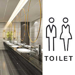 Holz Frauen Männer & Pfeile Toilettenschild Aufkleber&nbsp;DIY-FH0007-06