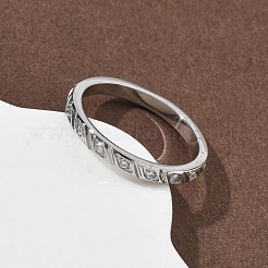 Fingerringe aus 304 Edelstahl mit Zirkonia für Damen&nbsp;RJEW-F189-01P