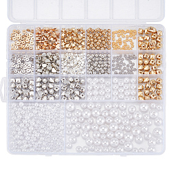 DIY-Sets mit runden ABS-Kunststoff-Imitationsperlen und CCB-Kunststoffperlen&nbsp;DIY-PA0001-11A