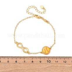 Sportliche Armbänder aus Messing mit Mikropavé-Fassung aus Zirkonia und Infinity-Gliedern&nbsp;BJEW-D386-01D-G