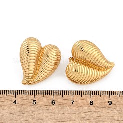 Orecchini a bottone in acciaio inossidabile 304 a forma di cuore&nbsp;EJEW-L287-071G