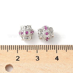 Perles européennes en laiton avec zircone cubique de micro pave&nbsp;KK-U067-08P-04