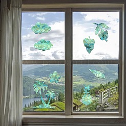 2 stücke 2 arten pvc aufkleber schillernde farbe fenster aufkleber 3d laser wolken und sommer stil formen elektrostatische glas fenster aufkleber&nbsp;JX836A