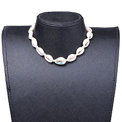 Collane di perline intrecciate a conchiglia stampata regolabile&nbsp;NJEW-JN02790-01