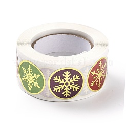 Autocollants en rouleau plat rond sur le thème de noël&nbsp;DIY-B045-14