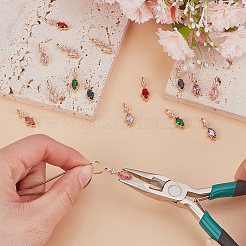 16 Stück 8 Farben Messing Micro Pave Zirkonia Anhänger&nbsp;KK-WR0001-42