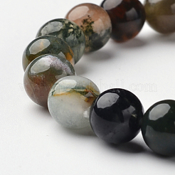 Agate indien naturel perles rondes bracelets extensibles&nbsp;BJEW-L594-A06